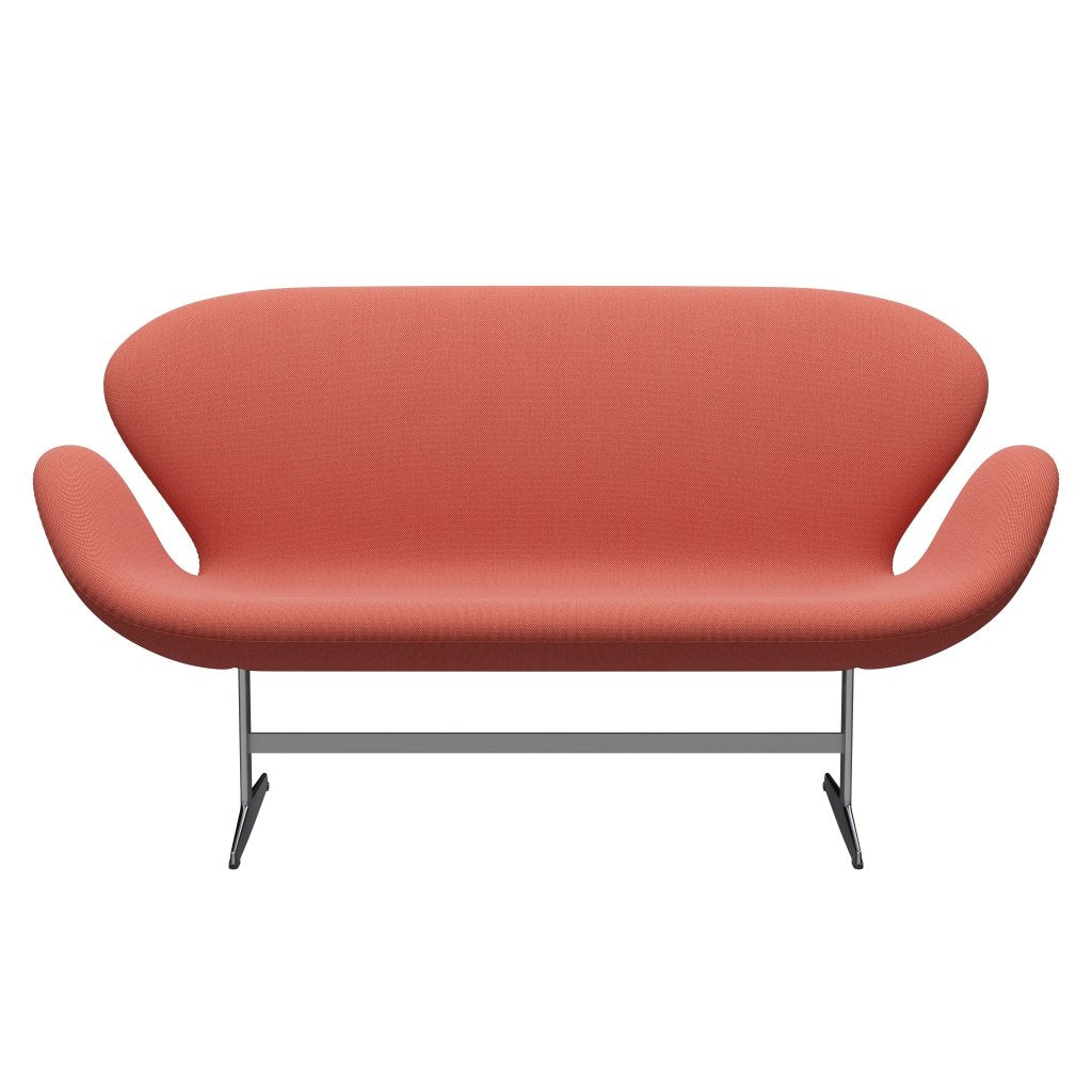 Fritz Hansen Svan soffa 2-person, satin polerad aluminium/stålcuttrio rosa/orange
