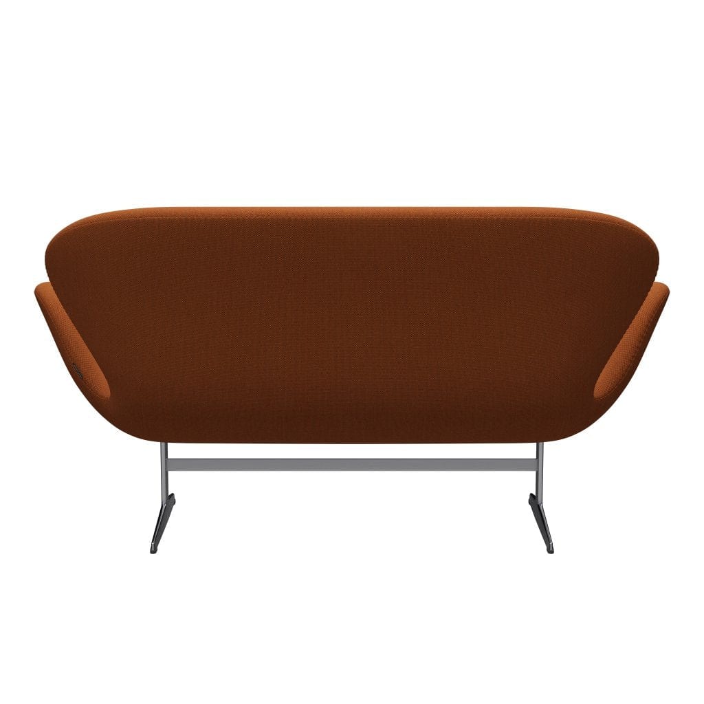 Fritz Hansen Svan soffa 2-person, satinpolerad aluminium/stålcuttrio bränd orange