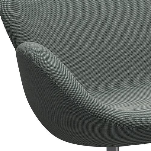 Fritz Hansen Svan soffa 2-person, satin polerad aluminium/steelcut trio whire/mörkgrön