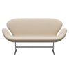 Fritz Hansen Svan soffa 2-sits, satin polerad aluminium/sunniva grädde/sand