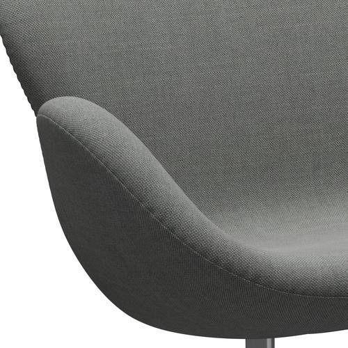 Fritz Hansen Svan soffa 2-sits, satin polerad aluminium/sunniva grå