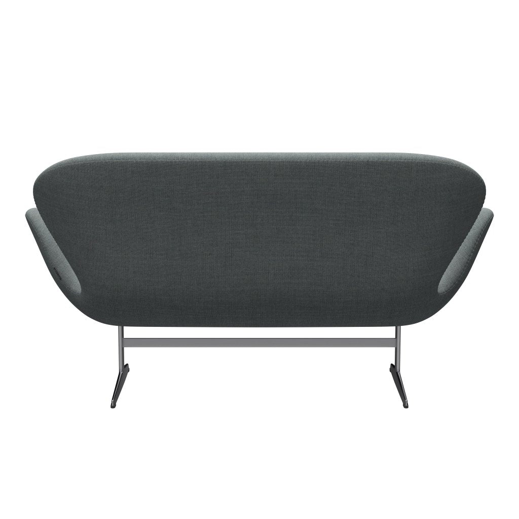 Fritz Hansen Svan soffa 2-person, satin polerad aluminium/sunniva grå/blekgrön