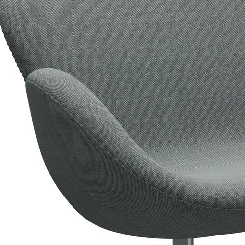 Fritz Hansen Svan soffa 2-person, satin polerad aluminium/sunniva grå/blekgrön