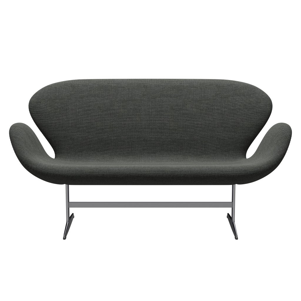 Fritz Hansen Svan soffa 2-person, satin polerad aluminium/sunniva ljusgrå/mörkgrå