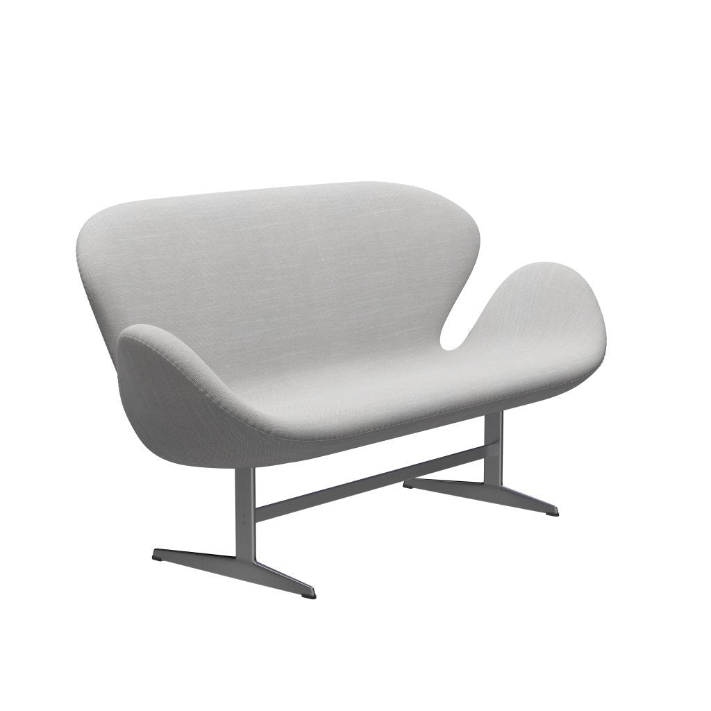 Fritz Hansen Svan soffa 2-person, satin polerad aluminium/sunniva naturlig/ljusgrå