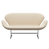 Fritz Hansen Svan soffa 2-sits, satinpolerad aluminium/sunniva sand