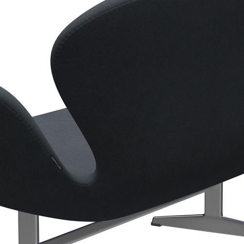 Fritz Hansen Svan soffa 2-sits, satin polerad aluminium/tonus mörkgrå
