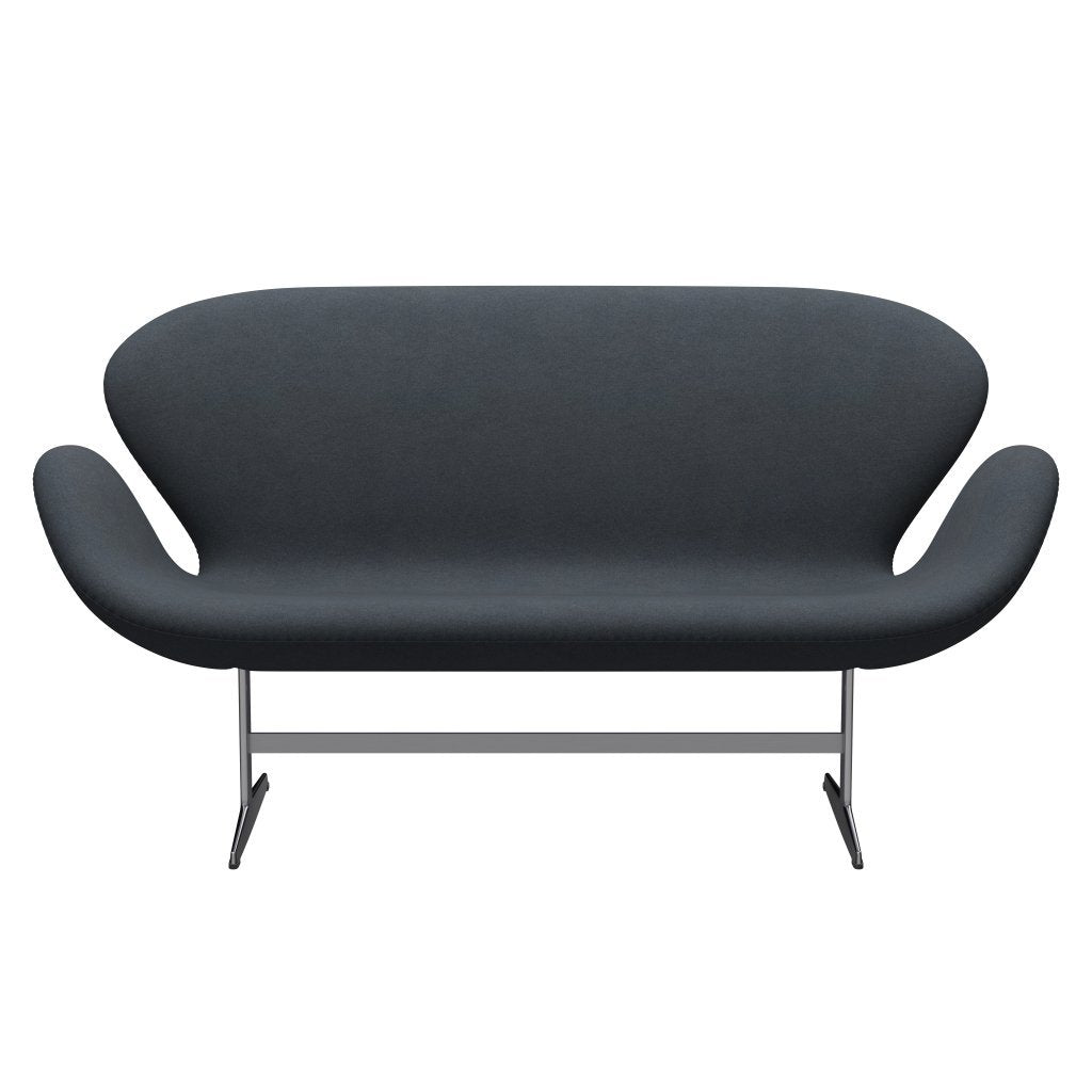 Fritz Hansen Svan soffa 2-sits, satin polerad aluminium/tonus mörkgrå