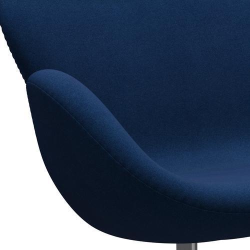 Fritz Hansen Svan soffa 2-sits, satin polerad aluminium/tonus mörk korallblå