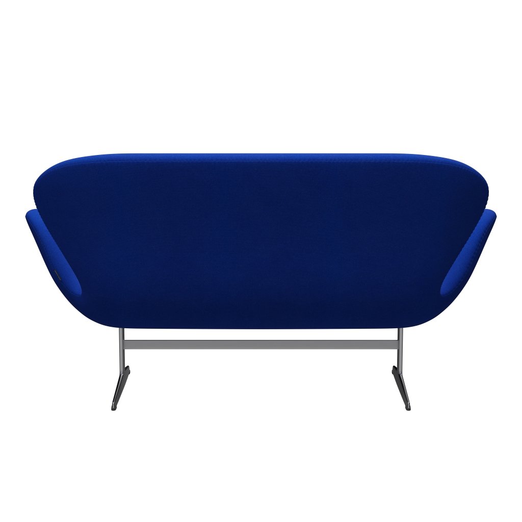 Fritz Hansen Svan soffa 2-sits, satin polerad aluminium/tonus klarblå