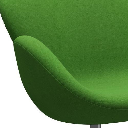 Fritz Hansen Svan soffa 2-sits, satin polerad aluminium/tonus klar grön