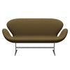 Fritz Hansen Svan soffa 2-sits, satin polerad aluminium/tonus khaki green