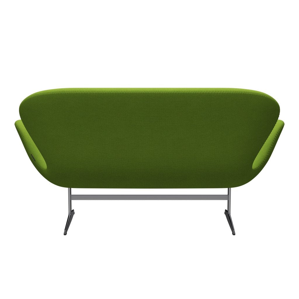 Fritz Hansen Svan soffa 2-sits, satin polerad aluminium/tonus lime