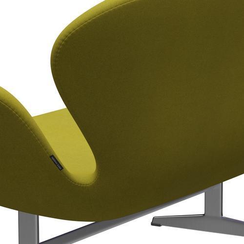 Fritz Hansen Svan soffa 2-sits, satin polerad aluminium/tonus lime grön