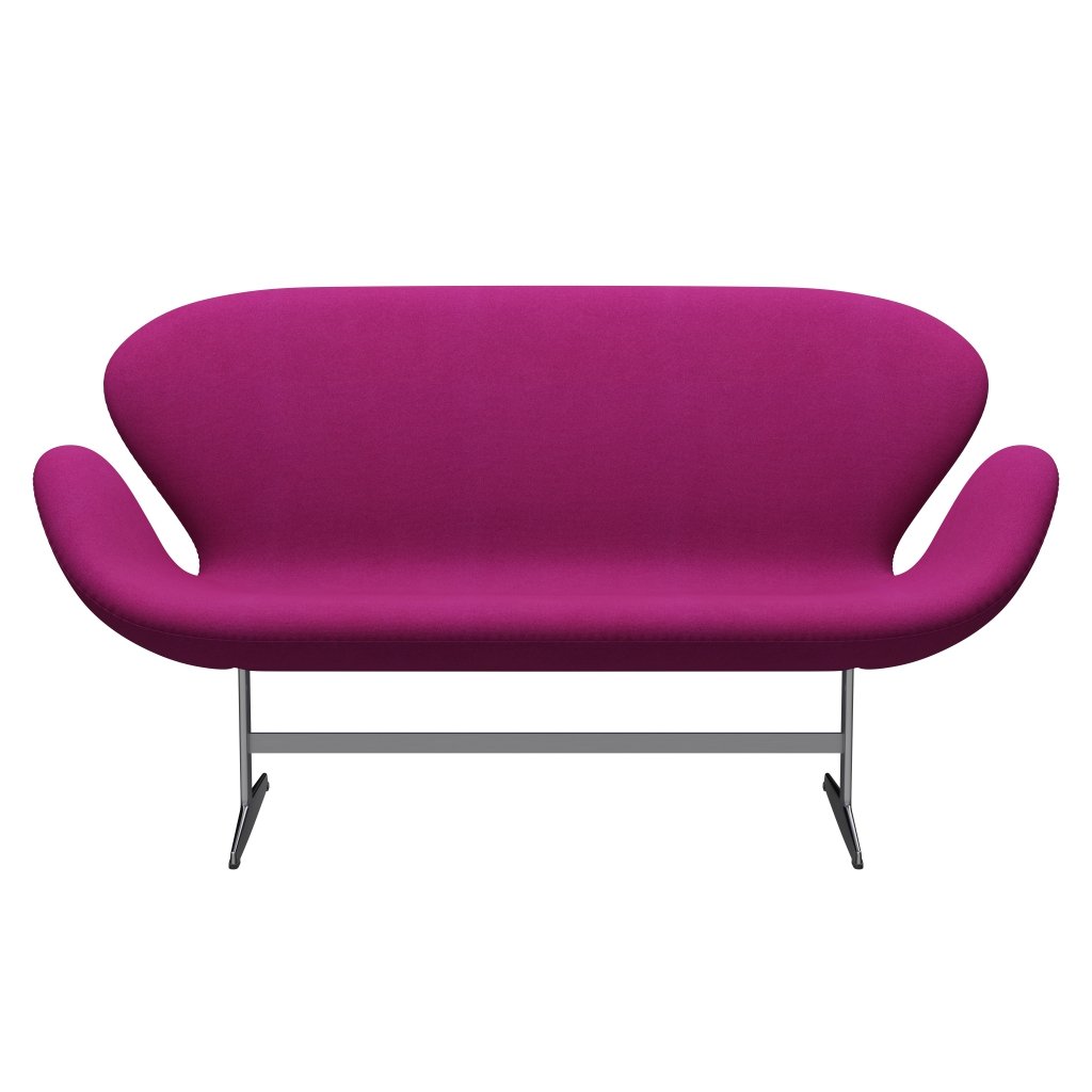 Fritz Hansen Svan soffa 2-sits, satin polerad aluminium/tonusrosa