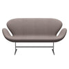 Fritz Hansen Svan soffa 2-sits, satin polerad aluminium/tonus dammig sand