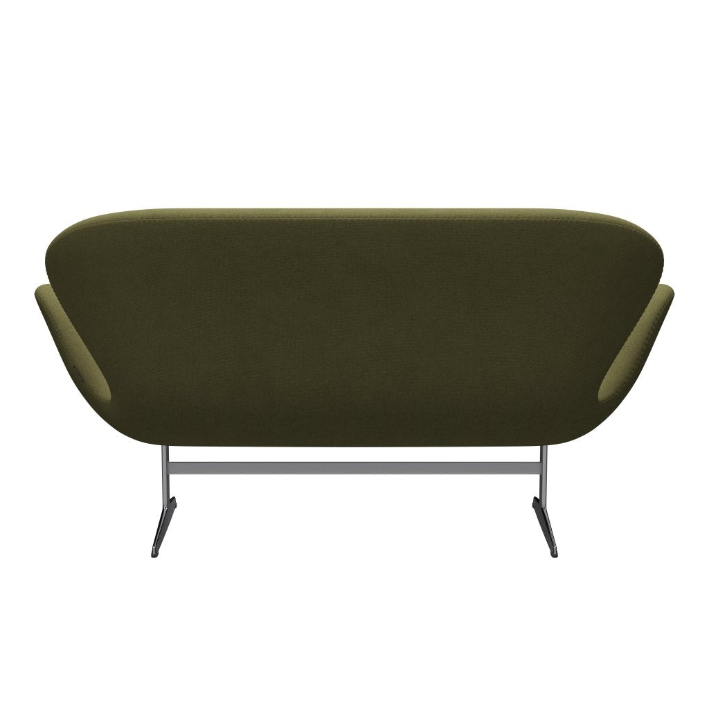 Fritz Hansen Svan soffa 2-sits, satin polerad aluminium/tonus dammig grön
