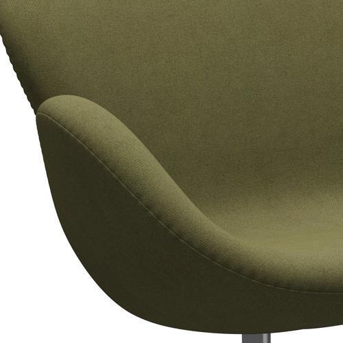 Fritz Hansen Svan soffa 2-sits, satin polerad aluminium/tonus dammig grön