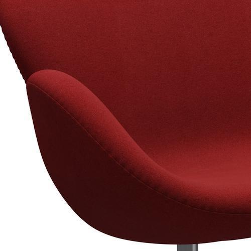 Fritz Hansen Svan soffa 2-sits, satin polerad aluminium/tonus bränd rött