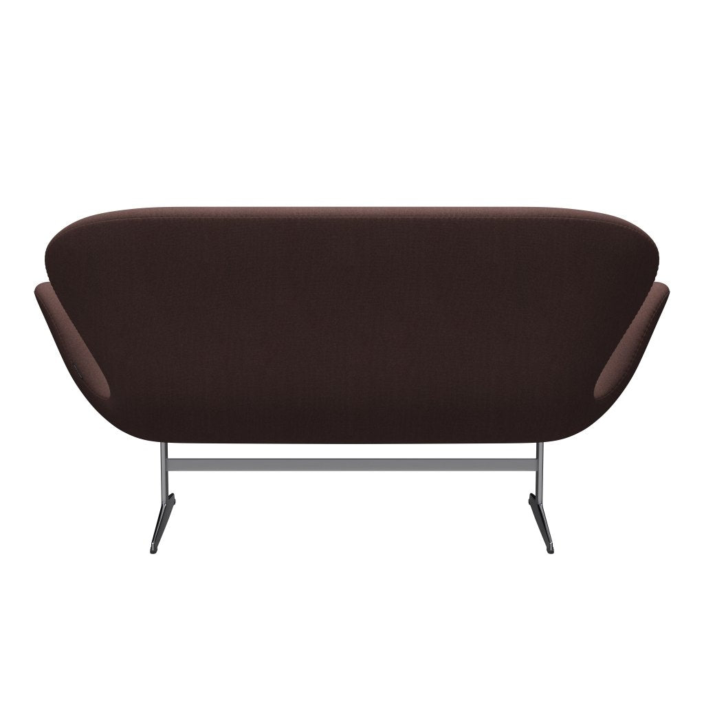 Fritz Hansen Svan soffa 2-sits, satin polerad aluminium/tonus lila/grå