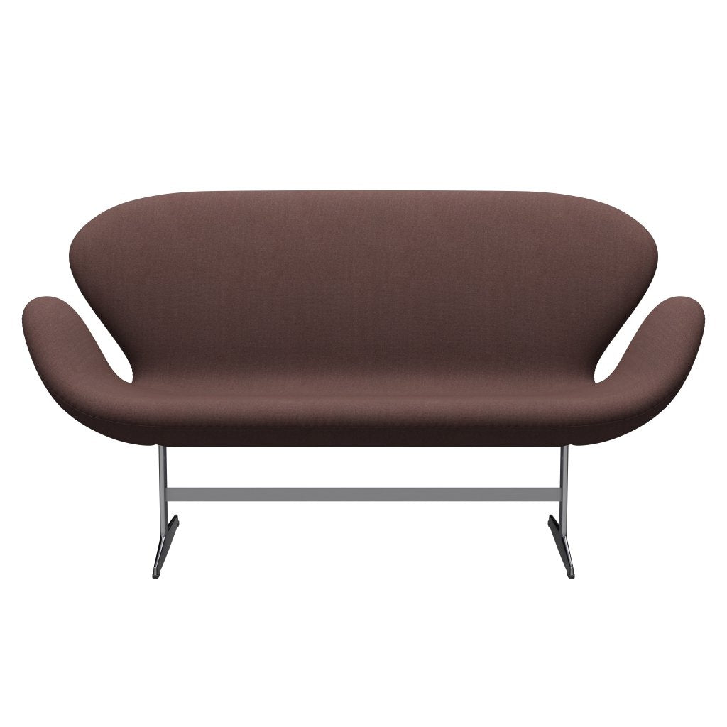 Fritz Hansen Svan soffa 2-sits, satin polerad aluminium/tonus lila/grå