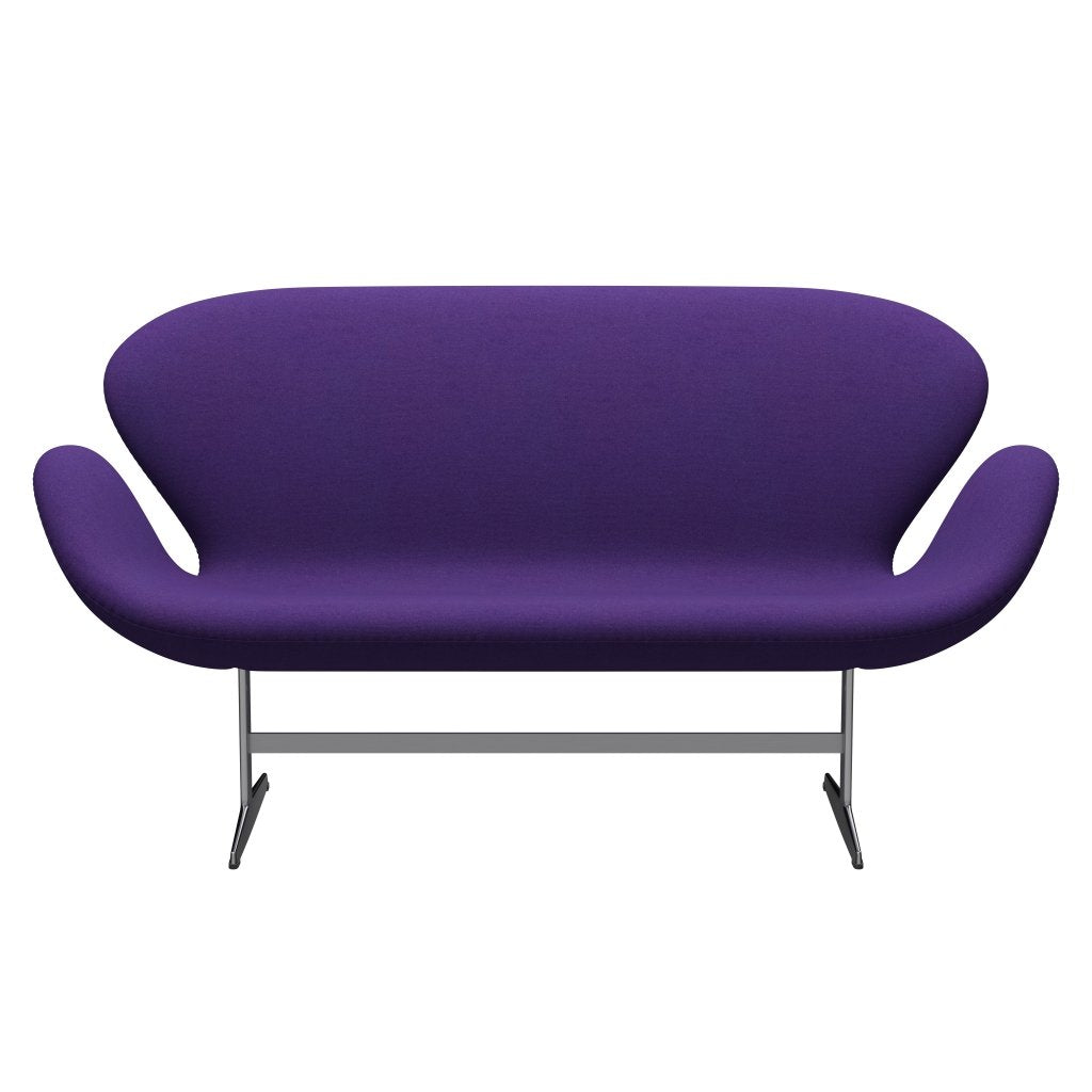 Fritz Hansen Svan soffa 2-sits, satin polerad aluminium/tonus lila
