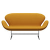 Fritz Hansen Svan soffa 2-person, satin polerad aluminium/tonus varm gul