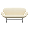 Fritz Hansen Svan soffa 2-sits, satin polerad aluminium/tonus off vit
