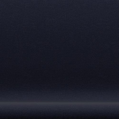 Fritz Hansen Svan soffa 2-sits, svart lackerad/duk mörkblå