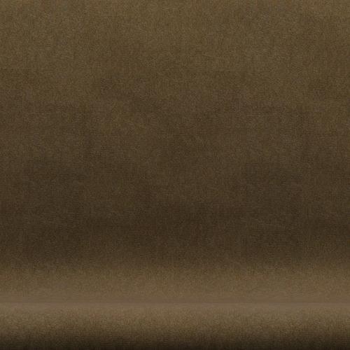 Fritz Hansen Svan soffa 2-personers, svart lack/canvas höstens beige