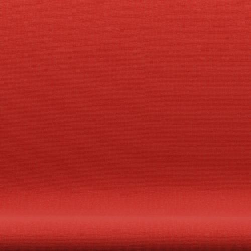 Fritz Hansen Svan soffa 2-person, svart lackerad/duk rosa röd