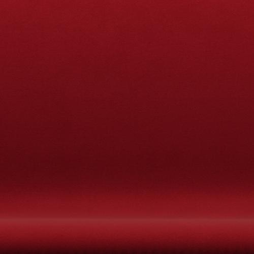 Fritz Hansen Svan soffa 2-personers, svart lack/komfort Bordeaux röd