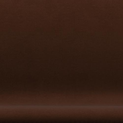 Fritz Hansen Svan soffa 2-sits, svart lackerad/komfort mörkbrun