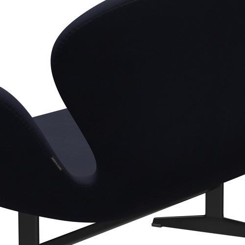 Fritz Hansen Svan soffa 2-sits, svart lackerad/komfort jord grå