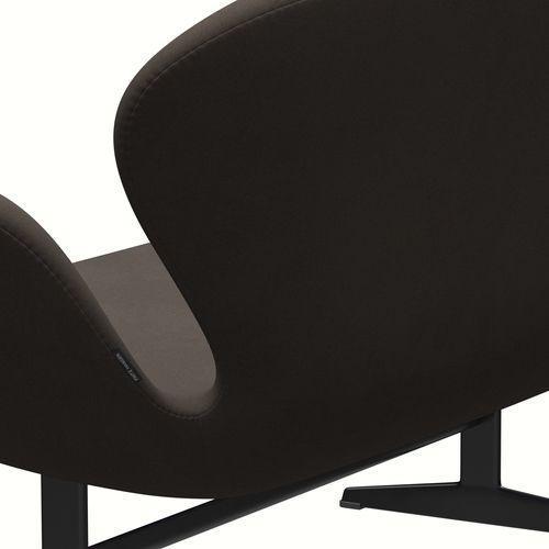 Fritz Hansen Svan soffa 2-personers, svart lack/komfort grå (61014)