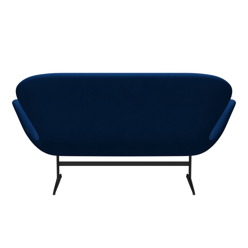 Fritz Hansen Svan soffa 2-sits, svart lackerad/komfort grå/blå