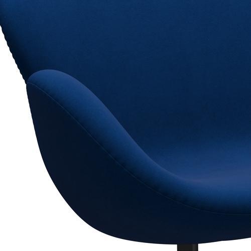 Fritz Hansen Svan soffa 2-sits, svart lackerad/komfort grå/blå