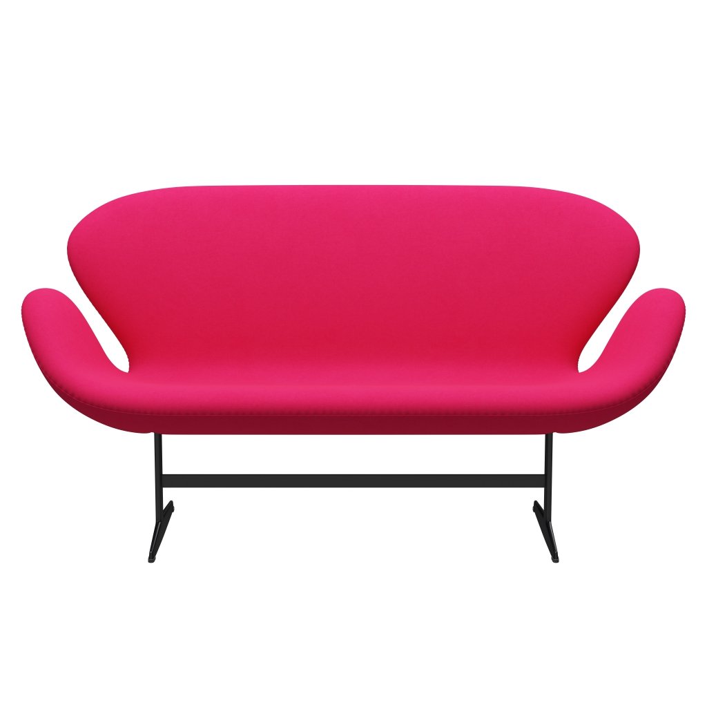 Fritz Hansen Svan soffa 2-personers, svart lack/komfort rosa
