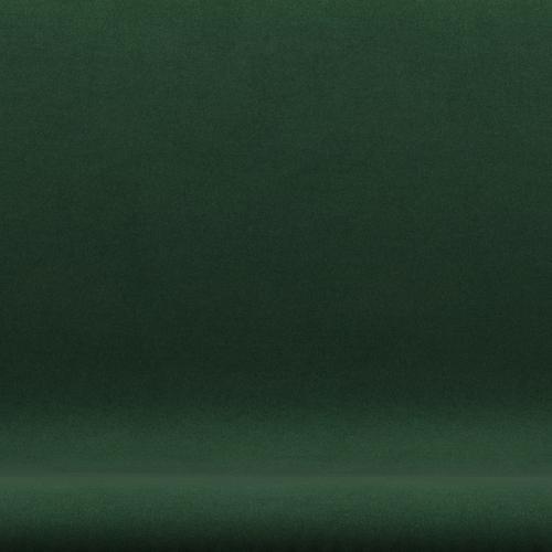 Fritz Hansen SWAN SOFA 2-personers, Black Lacquer/Divina Dark Green (876)