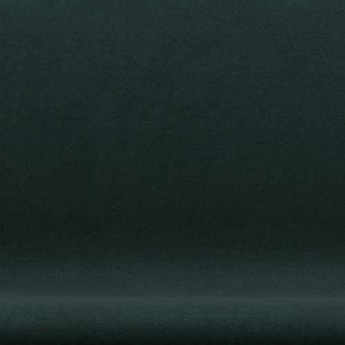 Fritz Hansen Swan Sofa 2-sits, svart lackerad/divina mörkgrön (886)