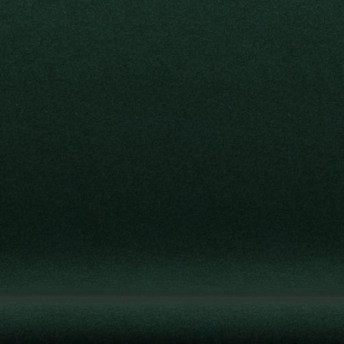 Fritz Hansen Svan soffa 2-sits, svart lackerad/divina melange mörkgrön