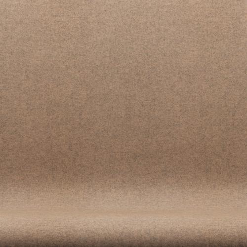 Fritz Hansen Svan soffa 2-sits, svart lackerad/divina melange grå naken
