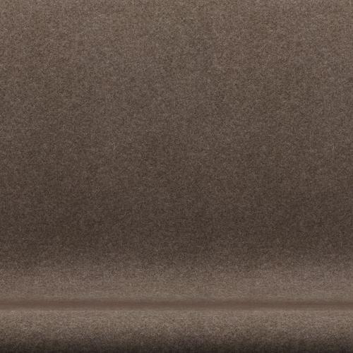 Fritz Hansen Svan soffa 2-sits, svart lackerad/divina melange dammig brun