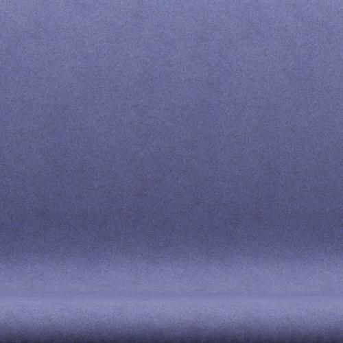 Fritz Hansen Svan soffa 2-sits, svart lackerad/divina melange ljus lila