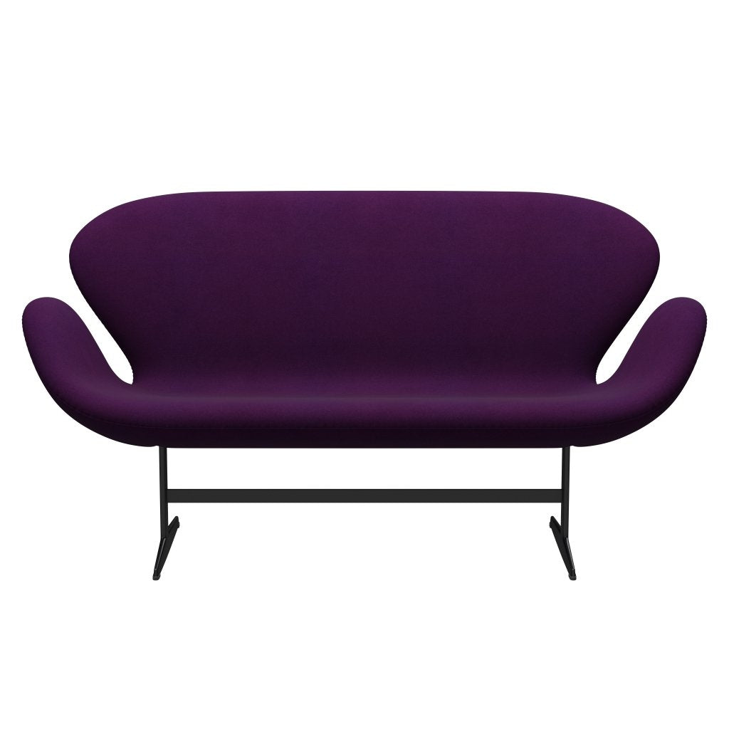 Fritz Hansen Swan Sofa 2-personers, Black Lacquer/Divina Purple (696)