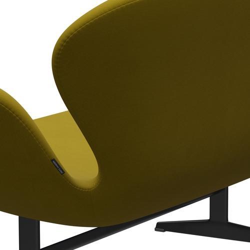 Fritz Hansen Svan soffa 2-person, svart lackerad/berömmelse olivgrön