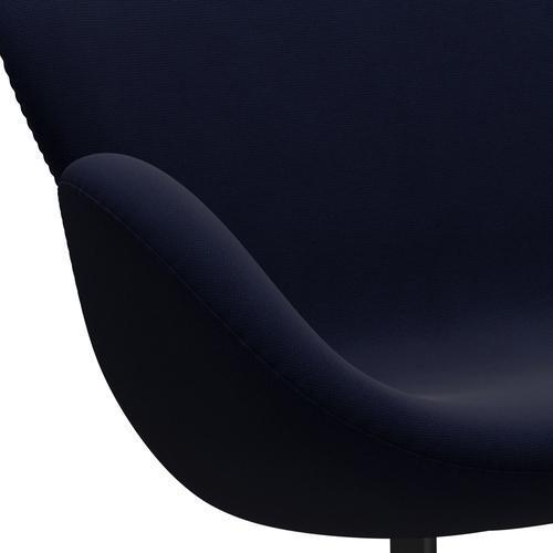 Fritz Hansen Svan soffa 2-sits, svart lackerad/berömmelse svartblå