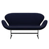 Fritz Hansen Svan soffa 2-sits, svart lackerad/berömmelse svartblå