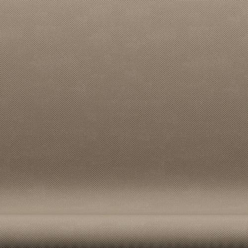 Fritz Hansen Svan soffa 2-sits, svart lackerad/omskull beige/neutral