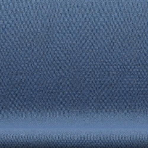 Fritz Hansen Swan Sofa 2-personers, svart lack/re-wool blå/naturlig